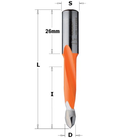 Сверело по дереву CMT 314.060.41; 6 mm;  правый