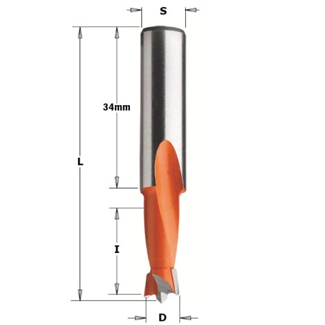Сверело по дереву CMT; S=10x34 mm; D=5x18 mm