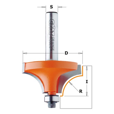 Скругляющая фреза CMT; S=6 mm; D=38,1 mm; с подшипником