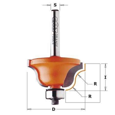 Profilfrēze CMT; S=6 mm; D=38,1 mm; ar lodīšgultni