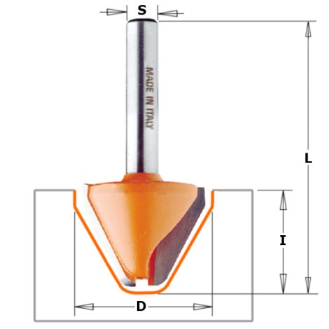 Фреза шрифтовая CMT; S=6 mm; D=25,4 mm