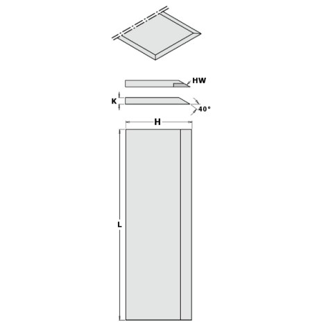 Набор сменных ножей CMT 792.640.30; 640x30x3 mm; HS; 2 шт.