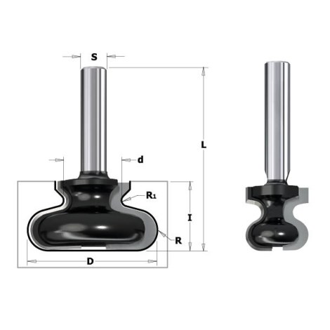 Joslveida rokturu frēze CMT Contractor K955-380; S=8mm, D=38,1 mm