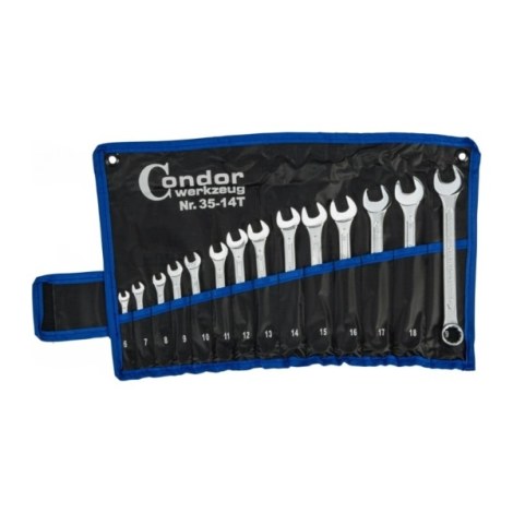 Kombinētu uzgriežņu atslēgu komplekts Condor Werkzeug C0035-14T; 6-19 mm; 14 gab.