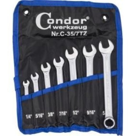 Atslēgu komplekts Condor Werkzeug C0035/7TZ; 1/4''-5/8''; 7 gab.