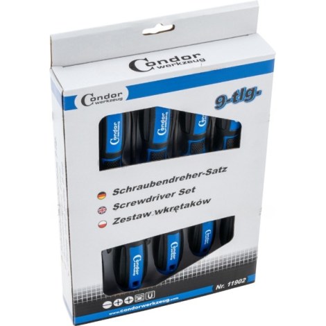 Комплект отверток Condor Werkzeug C11902; SL/PH/PZ; 9 шт.
