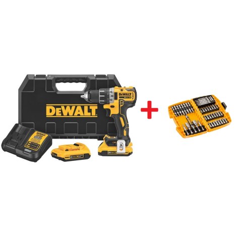 Дрель-шуруповерт DeWalt DCD791D2; 18 V; 2x2,0 Ah аккум. + DT71572