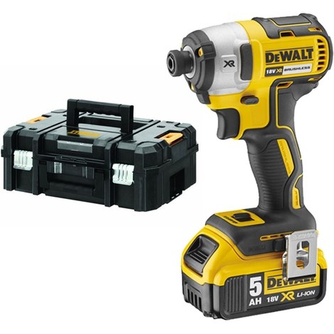 Triecienskrūvgriezis DeWalt DCF887P2; 18 V; 2x5,0 Ah akum.