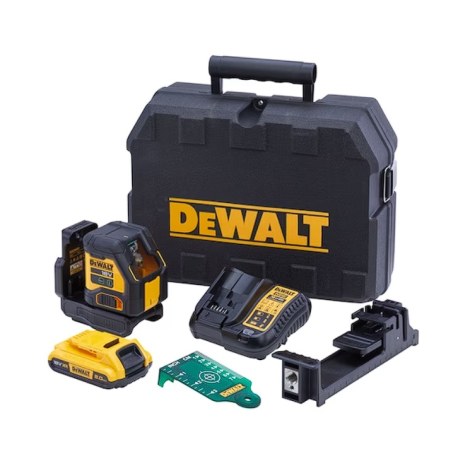 Krustveida lāzera nivelieris DeWalt DCLE34021D1-QW; 18 V; 1x2,0 Ah akum.