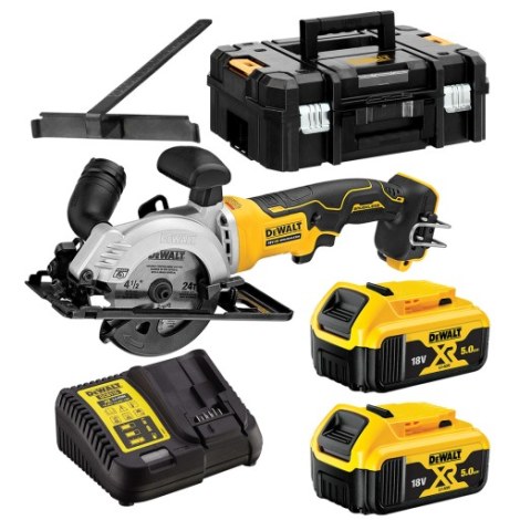 Ripzāģis Dewalt DCS571P2-QW; 18 V; 2x5,0 Ah akum.