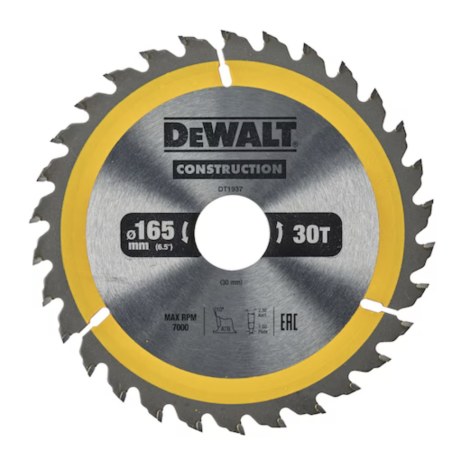 Пильный диск по дереву DeWalt DT1937-QZ; 165x30 mm; 30T