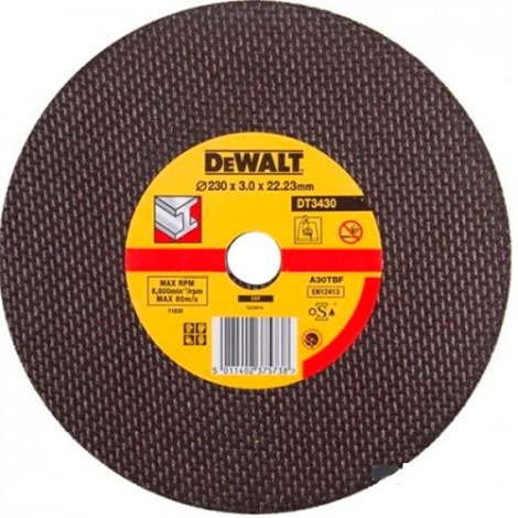Abrazīvais griešanas disks DeWalt DT3430; 230x3 mm