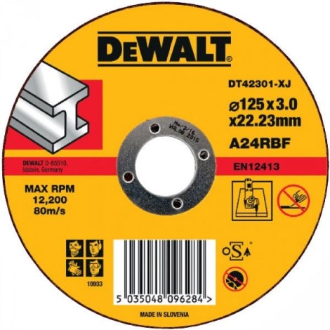 Abrazīvais griešanas disks DeWalt DT42301-XJ; 125x3 mm