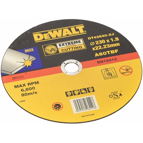Abrazīvais griešanas disks DeWalt DT43640-XJ; 220x1,6 mm