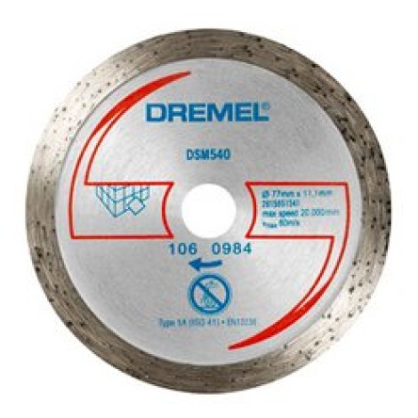 Диск отрезной алмазный для плитки Dremel DSM540 подходит только для инструмента Dremel DSM20