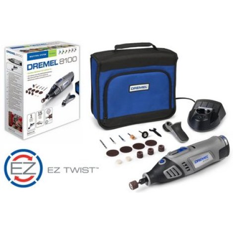 Аккумуляторный универсальный инструмент Dremel 8100 Li-Ion 7,2 V + набор аксессуаров из 15 частей
