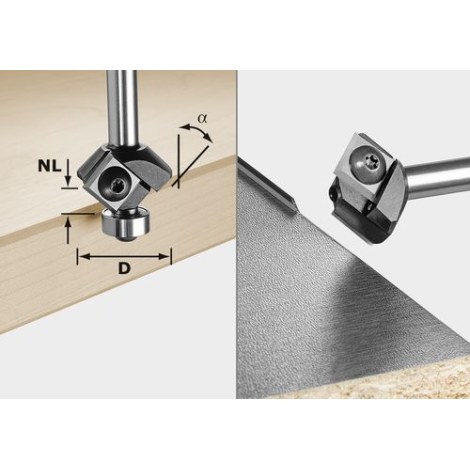 Фреза для снятия фаски со сменными ножами HW Festool HW 27/55 mm с подшипником