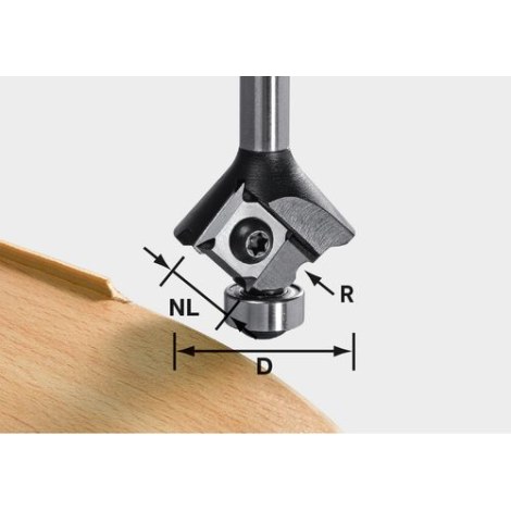 Apaļošanas frēze Festool HW S8 HW R1,5 D28 KL12,7OFK ar lodīšgultni