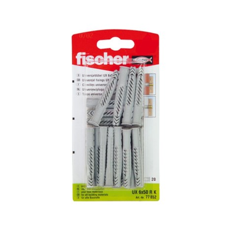 Нейлоновый дюбель Fischer UX; 12x70 mm; 20 шт.