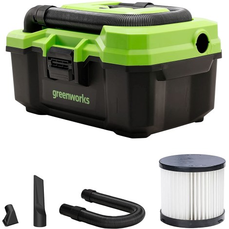 Пылесос для сухой-влажной чистки Greenworks G24WDVK4; 24 V; 1x4,0 Ah аккум.