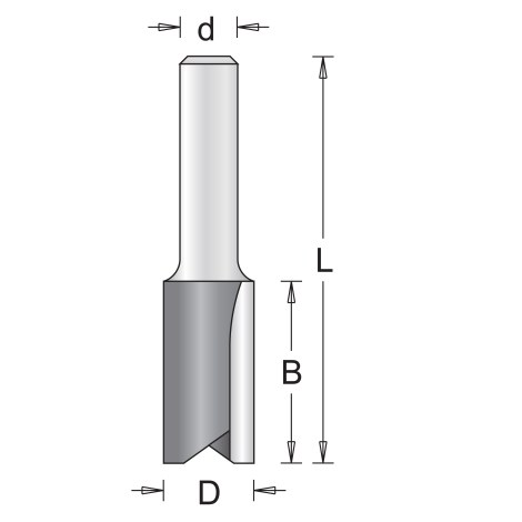 Taisnā pirkstfrēze HiKOKI 754004; d=6 mm; D=6 mm; B=19 mm; L= 57 mm