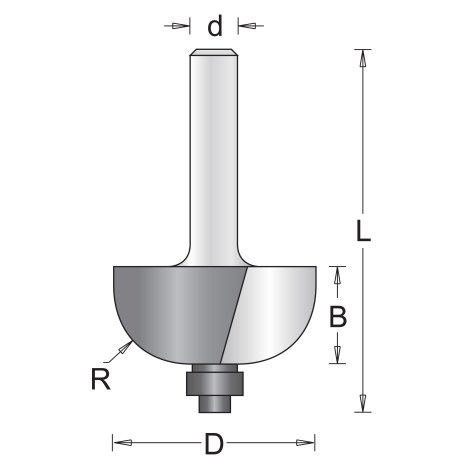 Nokāpes apaļošanas frēze HiKOKI 754085; 25,4/52/7,9 mm; ar lodīšgultni
