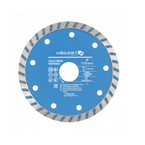 Алмазный отрезной диск Hogert HT6D753; 115x22,23x2,2 mm