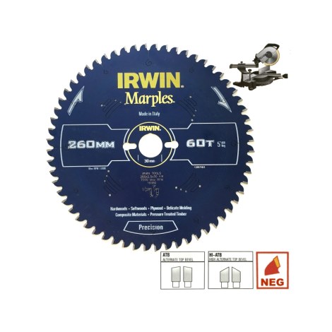 Пильный диск по дереву Irwin Marples; 216x2,5x30,0 mm; Z60