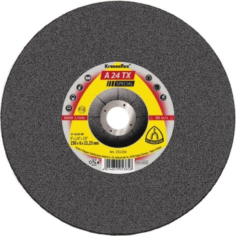 Slīpēšanas disks Klingspor A 24 TX; 230x6x22,23 mm; 10 gab.