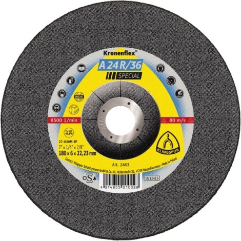 Slīpēšanas disks Klingspor A 24 R/36 Special; 115x6x22,23 mm; 1 gab.