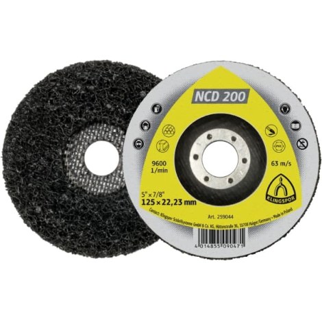 Filca disks tīrīšanai Klingspor NCD 200; 125x22,23 mm; 5 gab.
