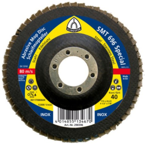 Lāpstveida slīpēšanas disks Klingspor 322853; 125x22,23 mm; G60; 10 gab.