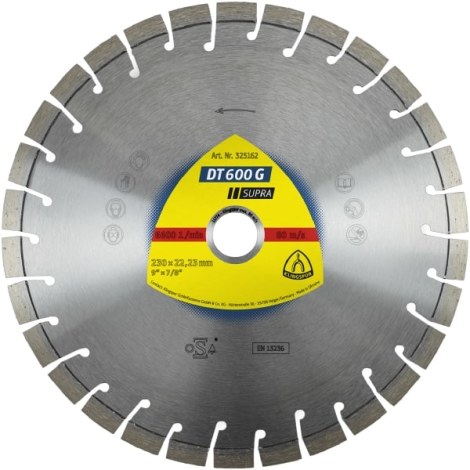 Алмазный отрезной диск Klingspor DT 600 G Supra; 180x2,6x22,23 mm