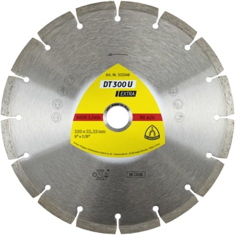 Алмазный отрезной диск Klingspor DT 300 U Extra; 300x2,8x25,4 mm