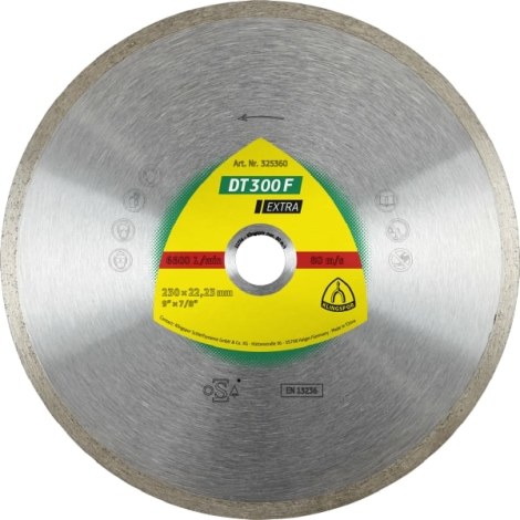 Алмазный диск для влажной резки Klingspor DT 300 F Extra; 100x1,6x22,23 mm