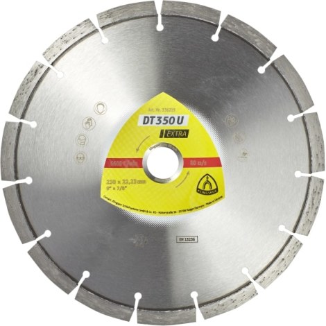 Алмазный отрезной диск Klingspor DT 350 U Extra; 350x3x25,4 mm