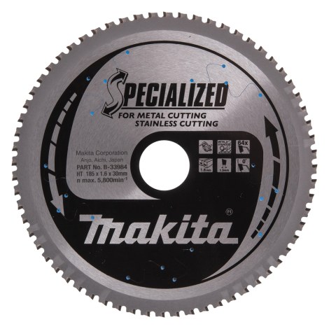 Отрезной диск Makita B-33984; 185x30 mm; Z64; 0°