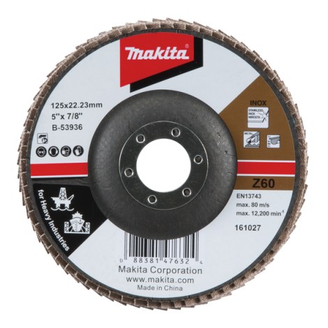 Lāpstveida slīpēšanas disks Makita B-53936; 125 mm; Z60