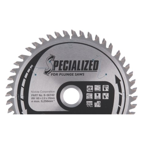 Пильный диск по камню Makita; 165x2x20,0 mm; Z48; 5°