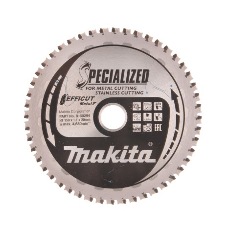 Пильный диск по металлу Makita Efficut Metal; 150x1,1x20 mm; Z48; 0°