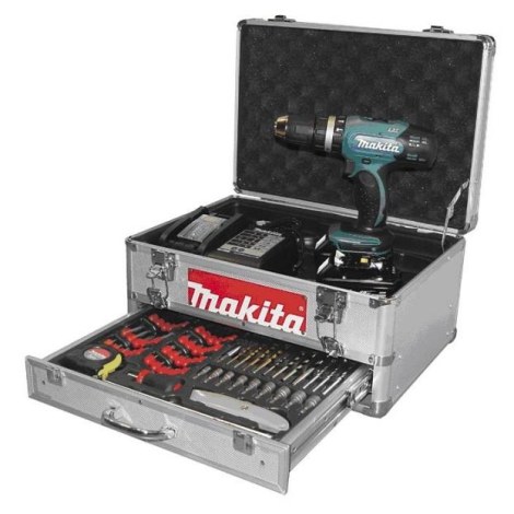 Дрель-шуруповерт Makita BDF453SHEX; 18 V; 2x1,3 Ah аккум.