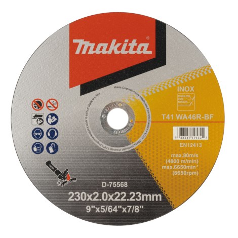 Отрезной диск Makita D-75568; 230x2,0x22,23 mm