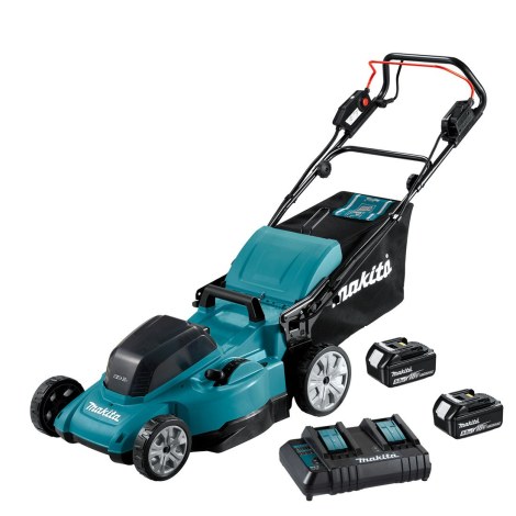 Аккумуляторная самоходная газонокосилка Makita DLM481CT2; 2x18 V; 2x5,0 Ah аккум.