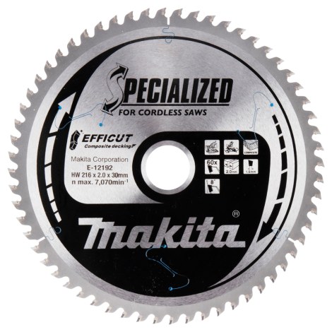 Отрезной диск Makita E-12192 TCT; 216x2x30 mm; T60; 15°