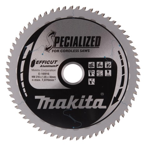 Пильный диск по алюминию Makita E-16916; 216x30 mm; Z63; 0°