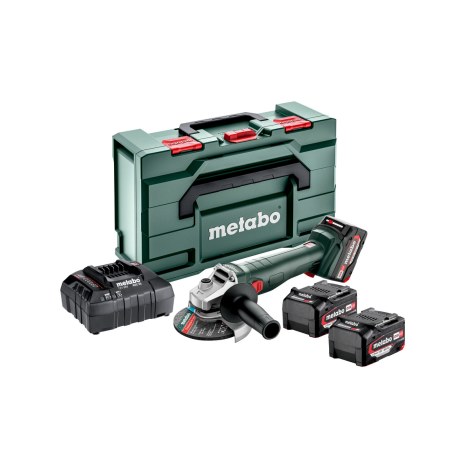Угловая шлифмашина Metabo W 18 L 9-125 Quick Set; 18 V; 3x4,0 Ah аккум.
