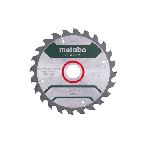 Пильный диск по дереву Metabo PRECISION CUT WOOD - CLASSIC; 190x30 mm; Z24; 15°