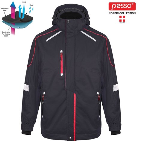 Теплая водонепроницаемая куртка Pesso Tampere; XXXL черный