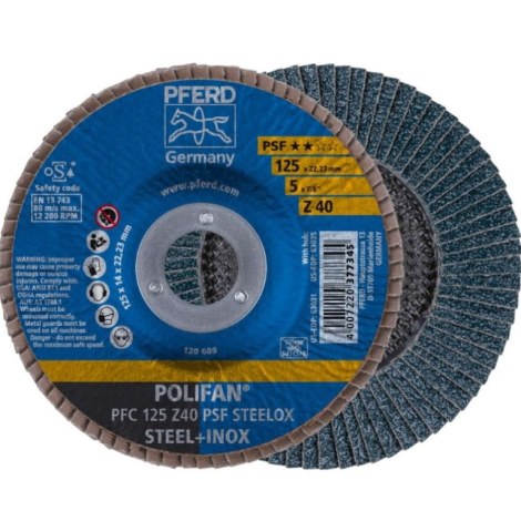 Lāpstveida slīpēšanas disks Pferd PSF PFC POLIFAN; 125 mm; Z40; 1 gab.