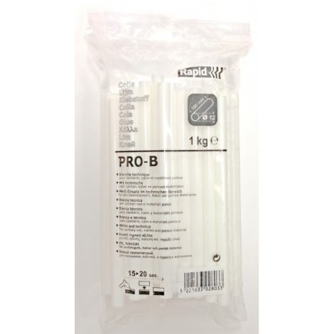 Клеевые стержни Rapid PRO-B; 12x190 mm; 1 kg; белый